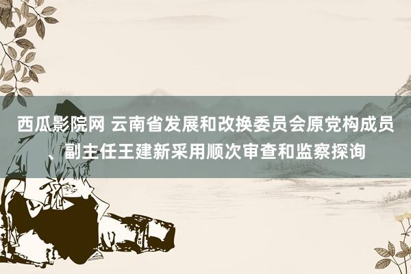 西瓜影院网 云南省发展和改换委员会原党构成员、副主任王建新采用顺次审查和监察探询