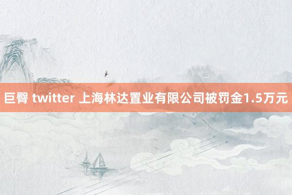 巨臀 twitter 上海林达置业有限公司被罚金1.5万元