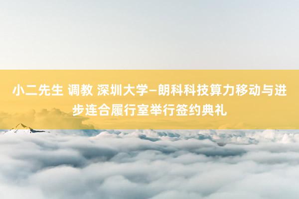 小二先生 调教 深圳大学—朗科科技算力移动与进步连合履行室举行签约典礼