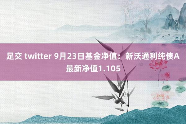 足交 twitter 9月23日基金净值：新沃通利纯债A最新净值1.105