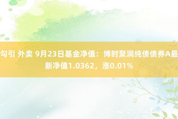 勾引 外卖 9月23日基金净值：博时聚润纯债债券A最新净值1.0362，涨0.01%