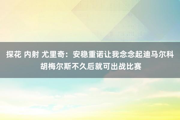 探花 内射 尤里奇：安稳重诺让我念念起迪马尔科 胡梅尔斯不久后就可出战比赛