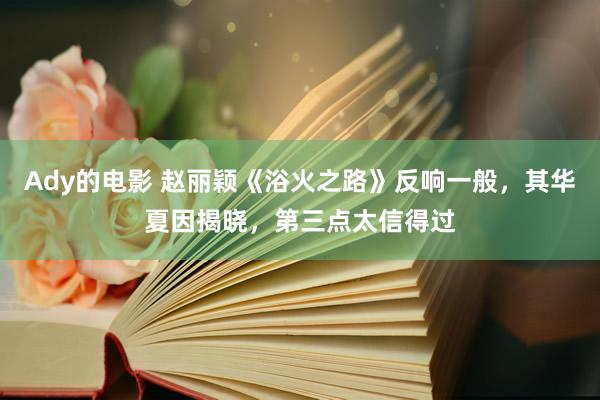 Ady的电影 赵丽颖《浴火之路》反响一般，其华夏因揭晓，第三点太信得过