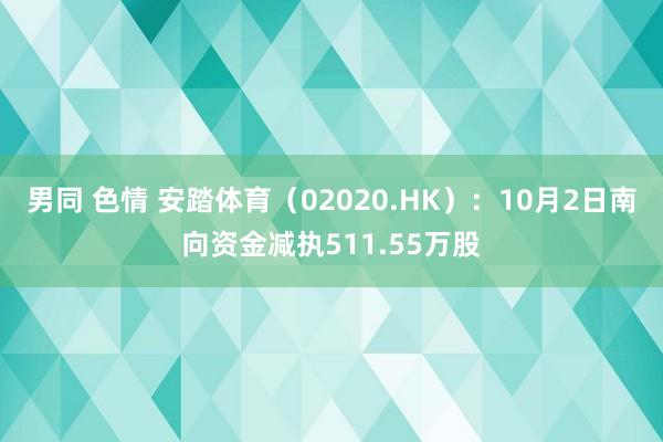 男同 色情 安踏体育（02020.HK）：10月2日南向资金减执511.55万股