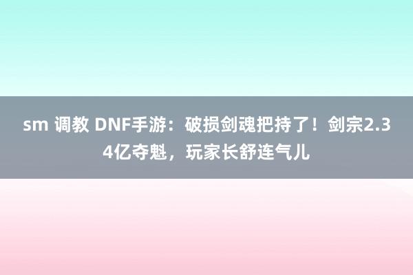 sm 调教 DNF手游：破损剑魂把持了！剑宗2.34亿夺魁，玩家长舒连气儿