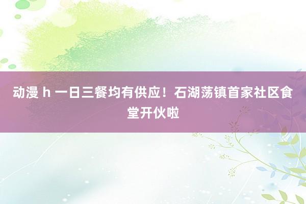 动漫 h 一日三餐均有供应！石湖荡镇首家社区食堂开伙啦