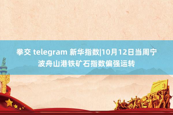 拳交 telegram 新华指数|10月12日当周宁波舟山港铁矿石指数偏强运转