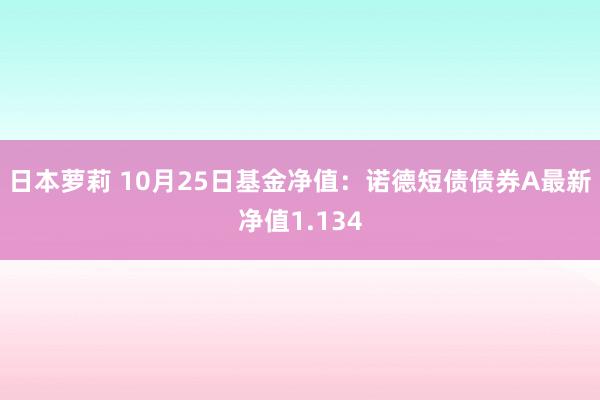 日本萝莉 10月25日基金净值：诺德短债债券A最新净值1.134