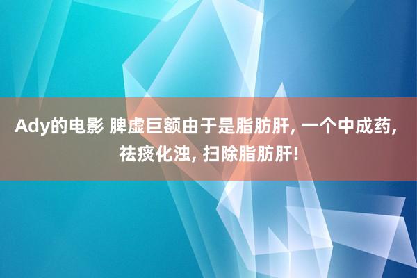 Ady的电影 脾虚巨额由于是脂肪肝， 一个中成药， 祛痰化浊， 扫除脂肪肝!