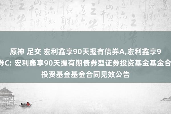 原神 足交 宏利鑫享90天握有债券A，宏利鑫享90天握有债券C: 宏利鑫享90天握有期债券型证券投资基金基金合同见效公告