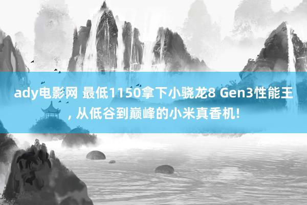 ady电影网 最低1150拿下小骁龙8 Gen3性能王， 从低谷到巅峰的小米真香机!