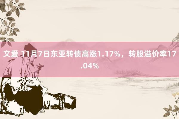 文爱 11月7日东亚转债高涨1.17%，转股溢价率17.04%