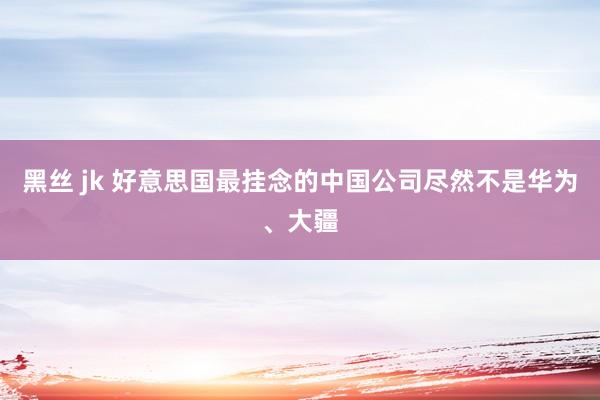 黑丝 jk 好意思国最挂念的中国公司尽然不是华为、大疆