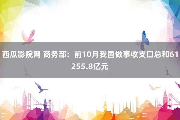 西瓜影院网 商务部：前10月我国做事收支口总和61255.8亿元