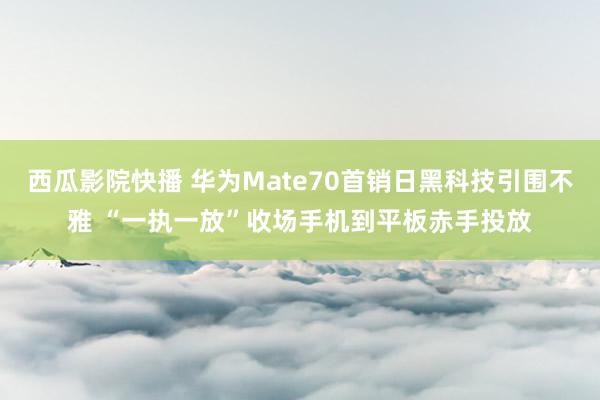 西瓜影院快播 华为Mate70首销日黑科技引围不雅 “一执一放”收场手机到平板赤手投放