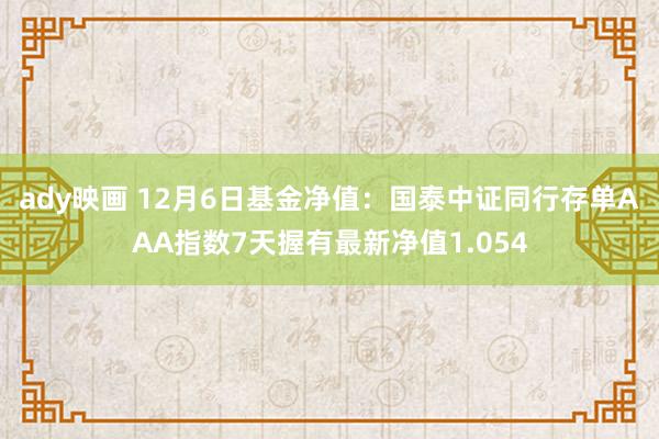 ady映画 12月6日基金净值：国泰中证同行存单AAA指数7天握有最新净值1.054