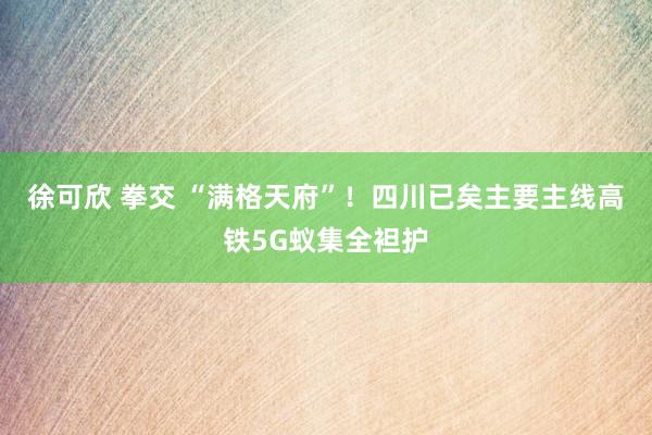 徐可欣 拳交 “满格天府”！四川已矣主要主线高铁5G蚁集全袒护