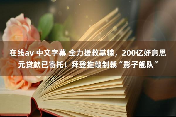 在线av 中文字幕 全力援救基辅，200亿好意思元贷款已寄托！拜登推敲制裁“影子舰队”