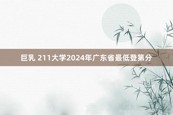 巨乳 211大学2024年广东省最低登第分