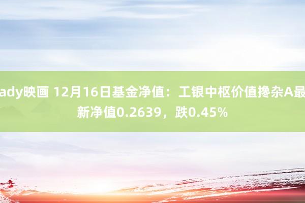 ady映画 12月16日基金净值：工银中枢价值搀杂A最新净值0.2639，跌0.45%