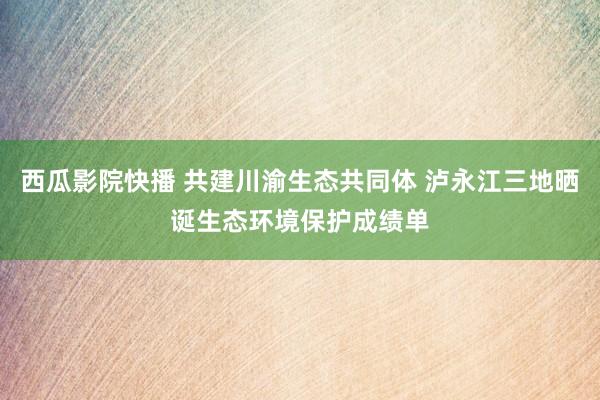 西瓜影院快播 共建川渝生态共同体 泸永江三地晒诞生态环境保护成绩单