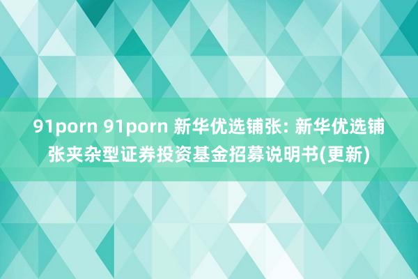 91porn 91porn 新华优选铺张: 新华优选铺张夹杂型证券投资基金招募说明书(更新)