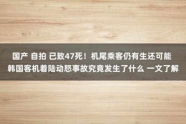 国产 自拍 已致47死！机尾乘客仍有生还可能 韩国客机着陆动怒事故究竟发生了什么 一文了解