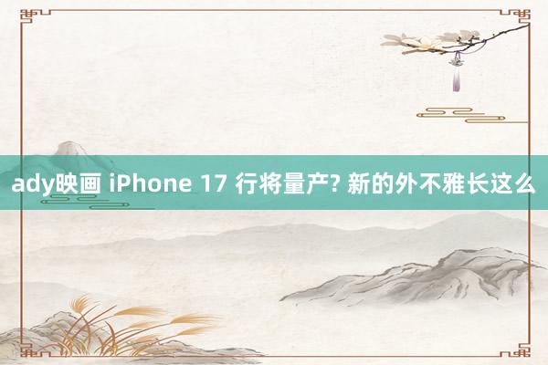 ady映画 iPhone 17 行将量产? 新的外不雅长这么