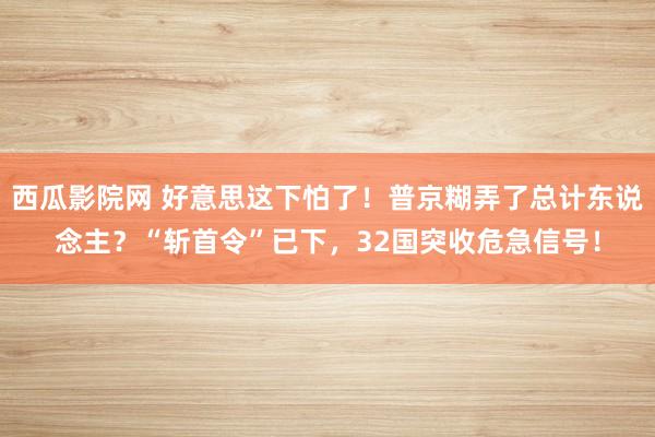 西瓜影院网 好意思这下怕了！普京糊弄了总计东说念主？“斩首令”已下，32国突收危急信号！