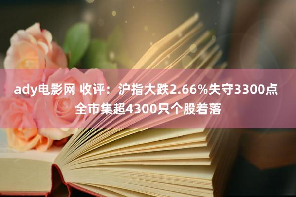 ady电影网 收评：沪指大跌2.66%失守3300点 全市集超4300只个股着落