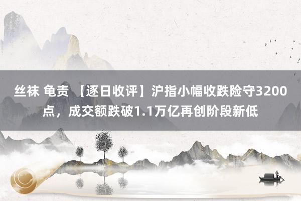 丝袜 龟责 【逐日收评】沪指小幅收跌险守3200点，成交额跌破1.1万亿再创阶段新低