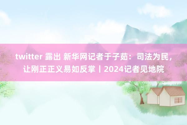 twitter 露出 新华网记者于子茹：司法为民，让刚正正义易如反掌丨2024记者见地院